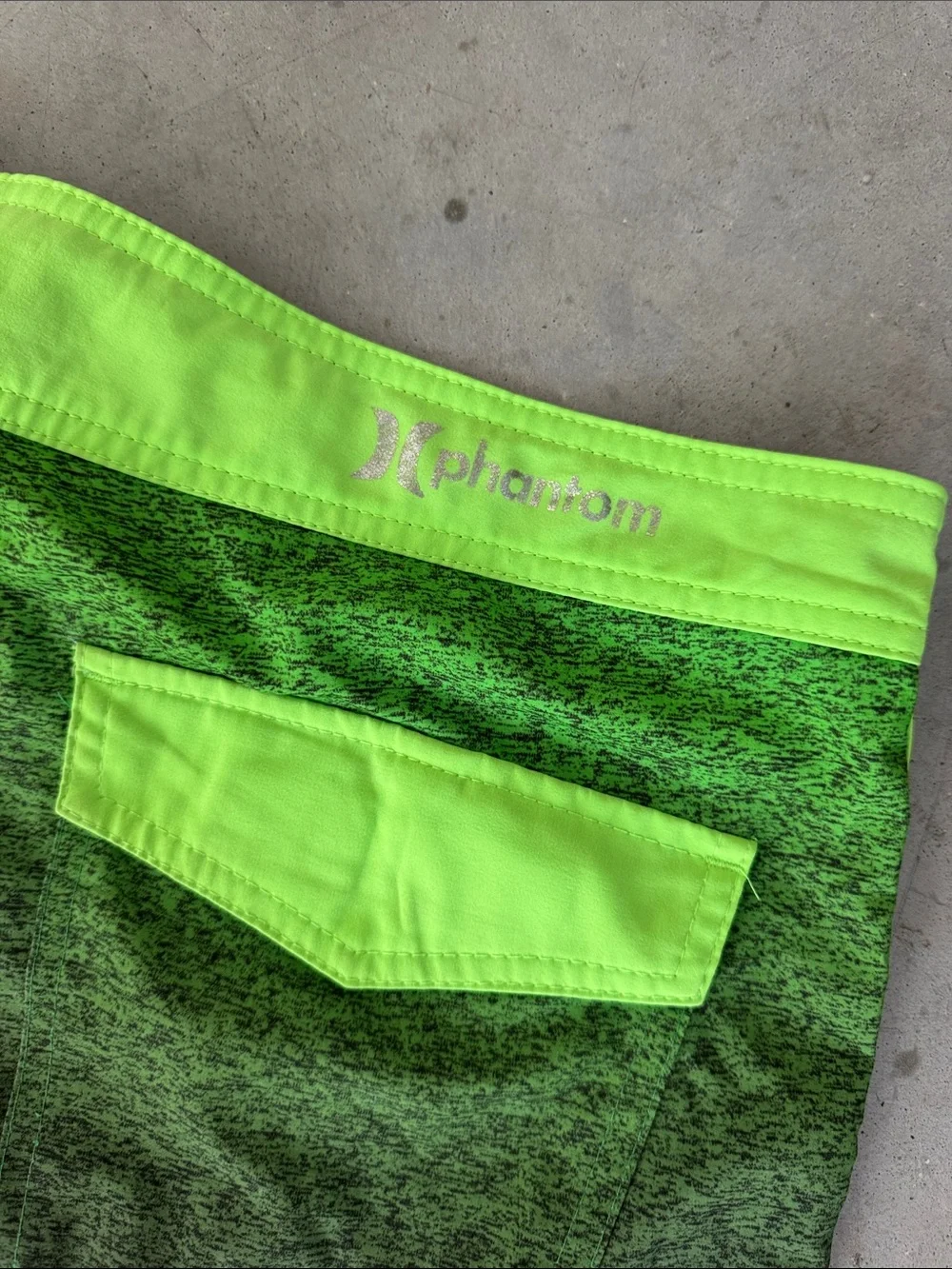 Hurley Phantom Neon Green to Black Fade with Stripes Boardshorts